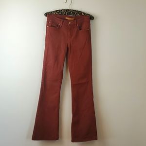 Joe's Flared Jeans in Red/Brown/Brick